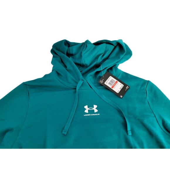 Under Armour Teal Lightweight Loose Fit Hoodie XS Cotton/Polyester Blend - Picture 2 of 9